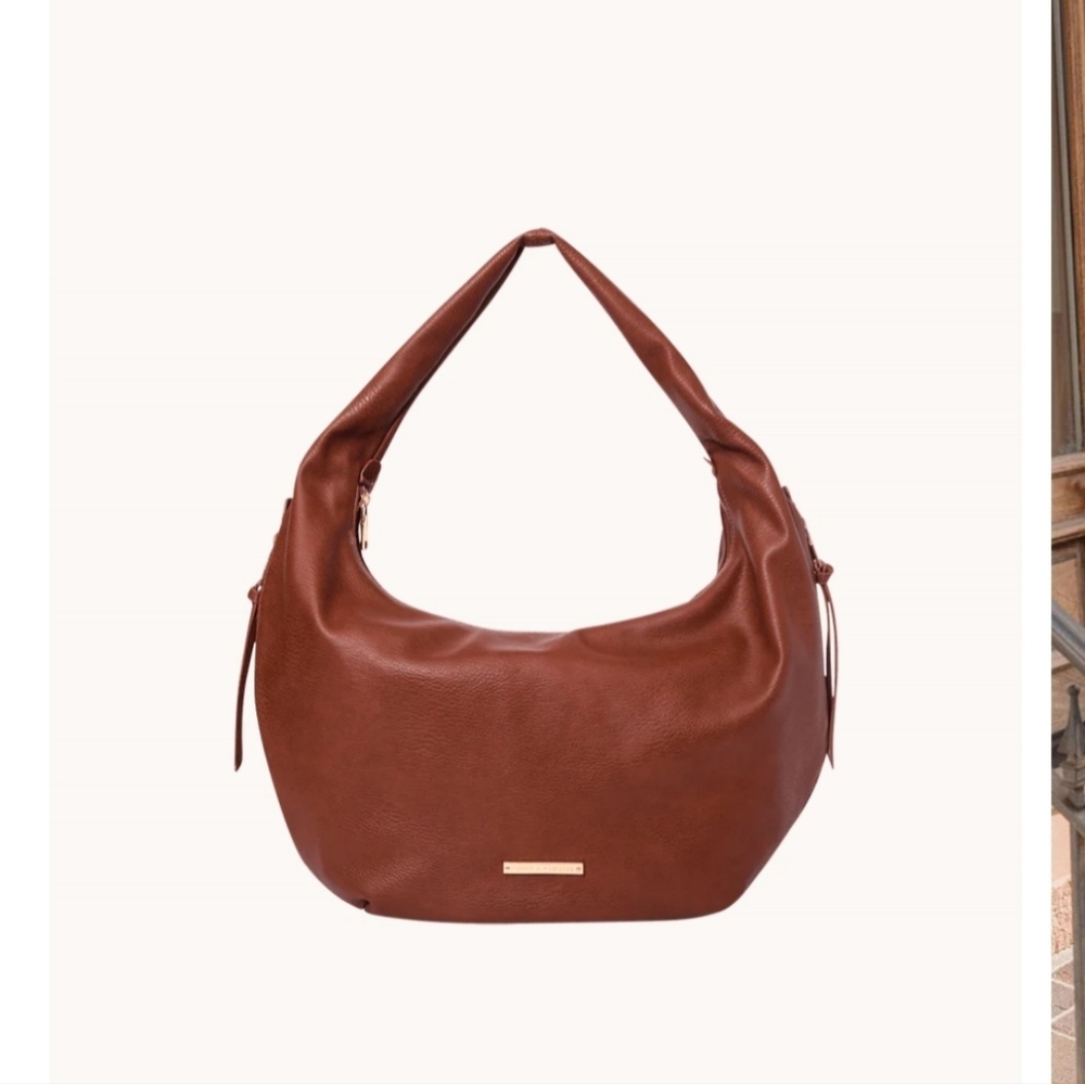 Poppy & Peonies Brown Leather Women's Bag